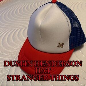 Dustin Henderson Stranger things cap hat. With ‘M’ letter.